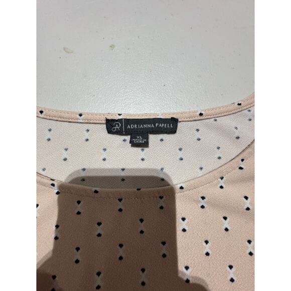 Adrianna Papell Women’s XL Blush Pink Polka Dot Flutter Sleeve Blouse Top - Picture 3 of 3
